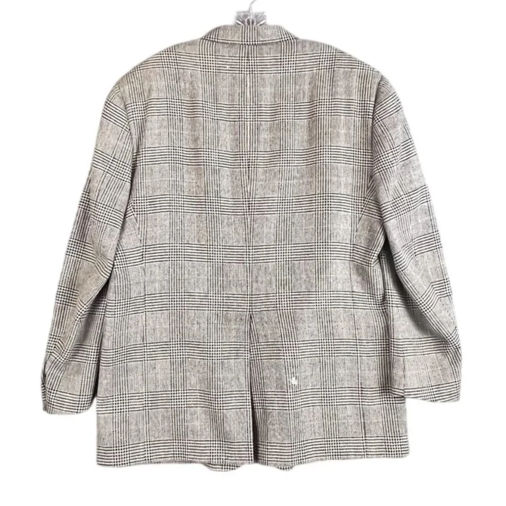 Tommy Hilfiger Blazer Mens 44R Gray Glen Plaid Tweed Sport Coat 3 Button Classic